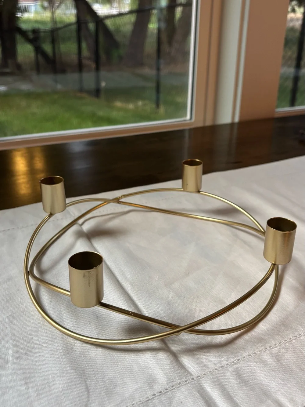 Gold Metal 4-Holder Candle Ring - Home Accents